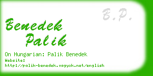 benedek palik business card